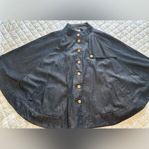 Joan Rivers Dark Denim Cape with pockets size 3x